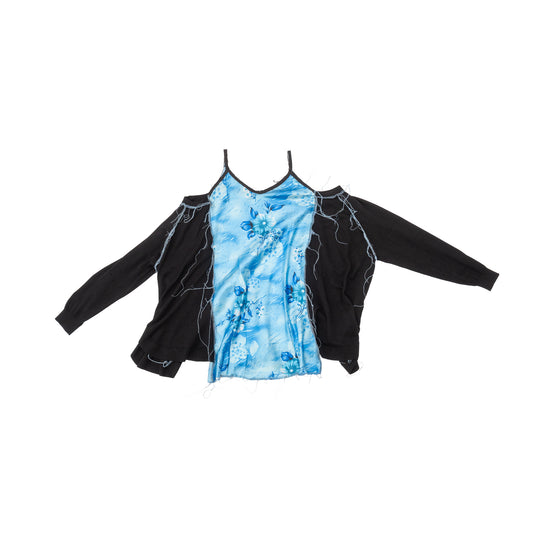 Upcycle dress "BLUE NIGHT GARDEN"