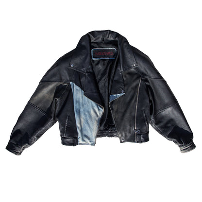 Upcycled Bomber Jacket "Black Moto"