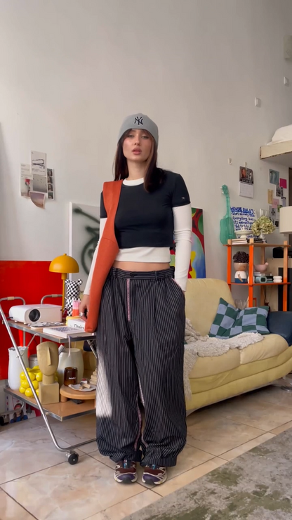 Upcycle pants "FOLK STRIPED"