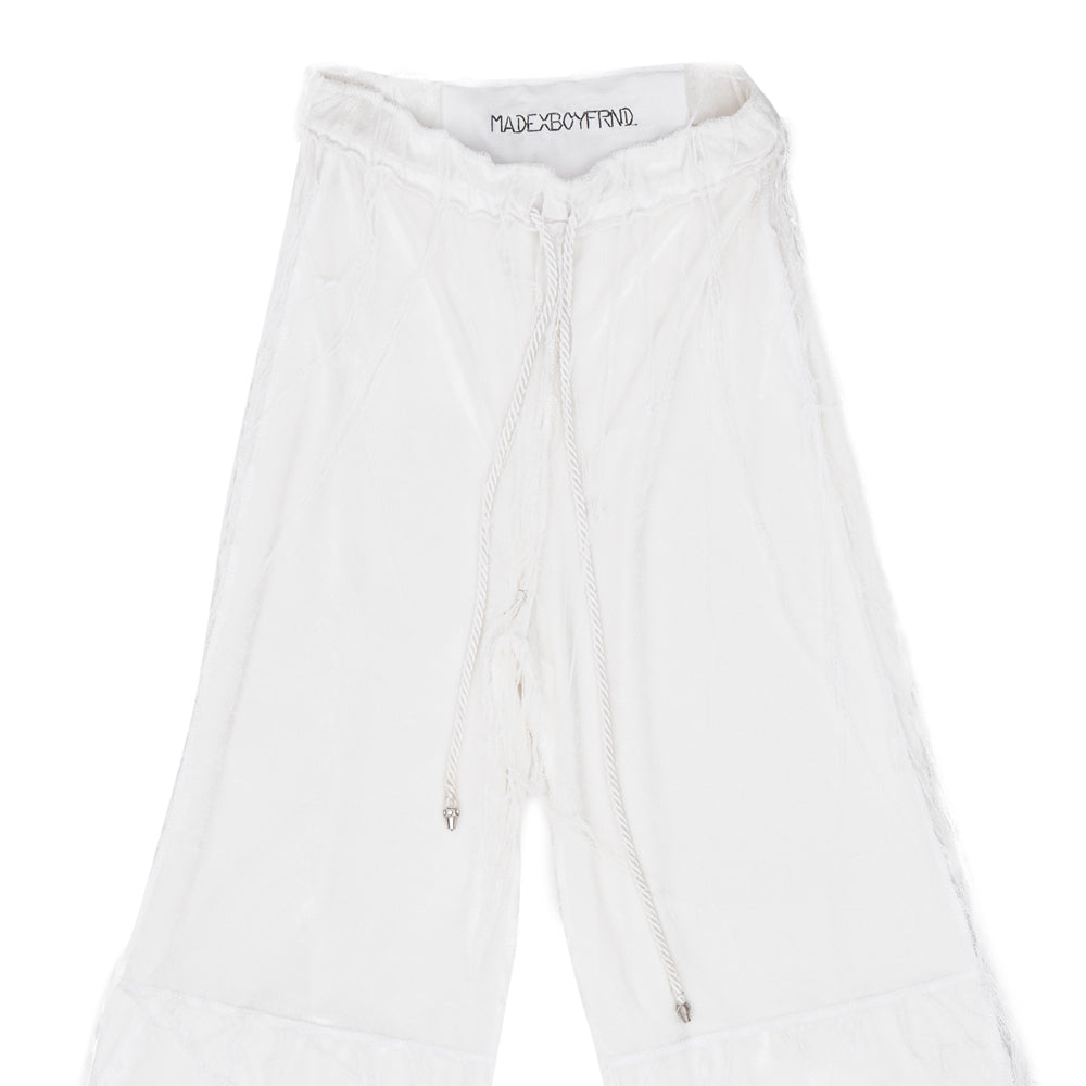 Upcycled "Ethereal Flow" White Pants