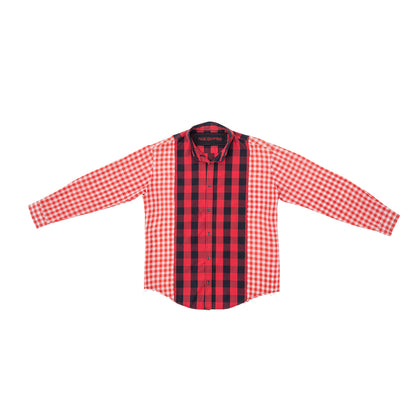 Upcycled "Red Trip .2" Plain Shirt