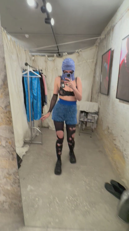 Upcycle "Blue Fluffy shorts"